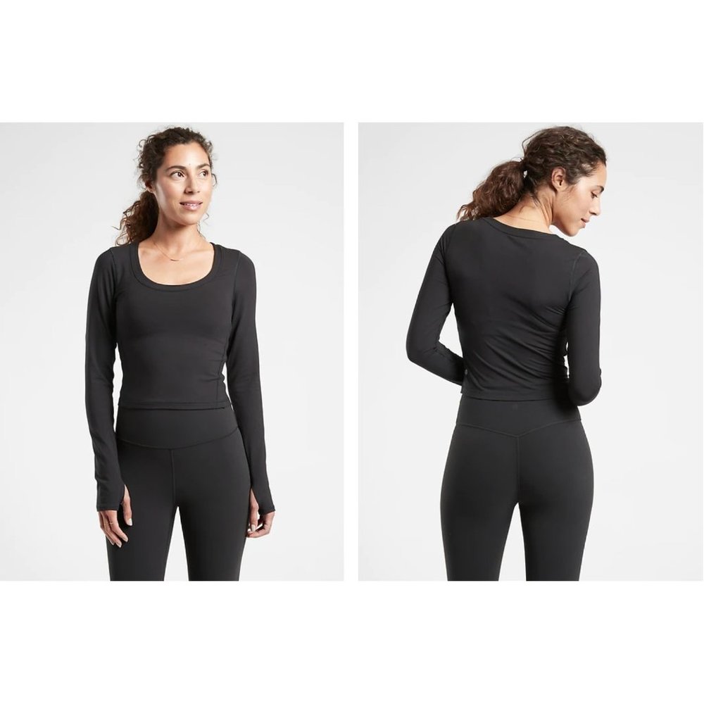 Athleta Black Shanti Top 2x NWT